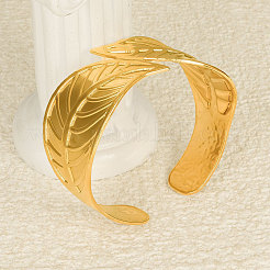 Браслеты-манжеты из нержавеющей стали Leaf 304 для женщин&nbsp;CM7227-2