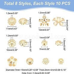 80 шт. 8 стильных колпачка для бусин из нержавеющей стали 304 STAS-UN0038-81