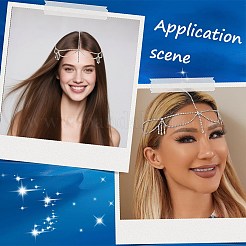 Braut-Stirnbänder aus Messing mit Strassen für Frauen&nbsp;OHAR-WH20014-003S