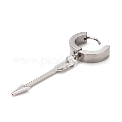 Серьги-кольца в форме стрелы из нержавеющей стали EJEW-G286-11P