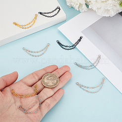 8 шт. двухцветные серьги-гвоздики из нержавеющей стали с двойными подвесными цепочками&nbsp;AJEW-ME0001-50