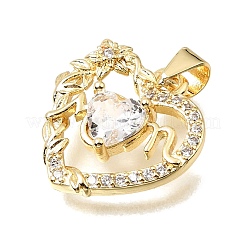 Pendentifs en laiton avec micro pavé de zircone cubique pour la fête des mères&nbsp;KK-E802-37G-F