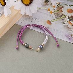 Регулируемый браслет из плетеного шнура из полиэстера&nbsp;AJEW-JB00860