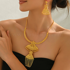 Винтажные латунные веерные ожерелья и серьги с кисточками для невесты на свадьбу&nbsp;OP7921