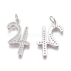 Pendentifs en laiton zircon cubique transparent&nbsp;ZIRC-O035-08P