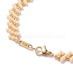 ガラスシードビーズ編みこみアンクレット女性用セット  ブラック  9-5/8インチ（24.5cm）  4個/セット&nbsp;AJEW-AN00465