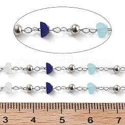 Цепочки из латунных и стеклянных бусин ручной работы CHC-L051-03P-02