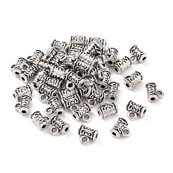 チベットスタイルの合金チューブベイル  ループベイル  保釈ビーズ  カドミウムフリー＆鉛フリー  アンティークシルバー  7x7x5mm  穴：1.5mm  内径：1.6mm&nbsp;TIBE-1183-AS-LF