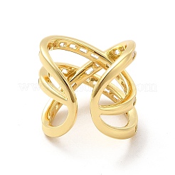 Кольцо-манжета с прозрачным кубическим цирконием и крест-накрест RJEW-C055-02G