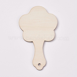Miroir de poche en bois inachevé&nbsp;MJEW-WH0001-02