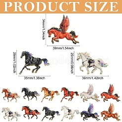 12 pieza de 12 estilos de alfileres de solapa de aleación de esmalte de caballo&nbsp;JEWB-CJ0003-66