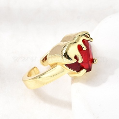 Стеклянные манжеты с открытыми кольцами&nbsp;RJEW-P178-01B-G