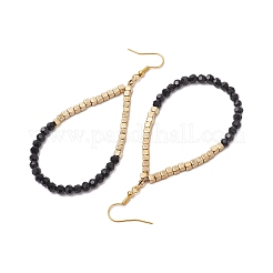 Серьги с подвесками из стеклянных и пластиковых бусин&nbsp;EJEW-JE05857-01