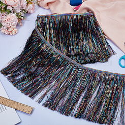 Кружевная отделка с кисточками из полиэстера&nbsp;OCOR-WH0070-250B