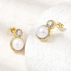 Boucles d'oreilles en laiton avec zircone cubique de micro pave&nbsp;CU-CBABA66-08G