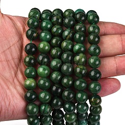 Природные африканские нефритовые бусы пряди&nbsp;G-K091-10mm