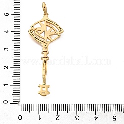 Gros pendentifs en laiton avec zircone cubique de micro pave&nbsp;X1-KK-B147-04G-10