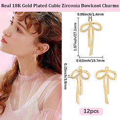 12 шт. Латунные подвески с микропаве&nbsp;KK-BBC0022-12