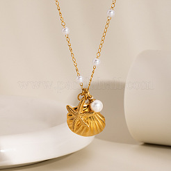 Летние ожерелья из нержавеющей стали с подвесками в форме ракушек и морских звезд ME5016-3