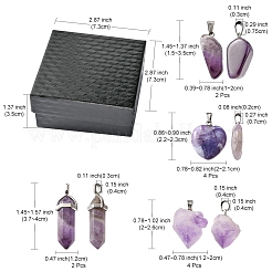 12шт 4 стиля подвески из натурального аметиста G-FS0005-62