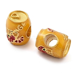 合金エナメルヨーロピアンビーズ  大穴ビーズ  ゴールドカラー  ドリンク  レッド  10.5x9x8.5mm  穴：4mm&nbsp;ENAM-M008-09G-04
