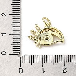 Pendentifs avec zircon cubiques à micro-pavés en laiton&nbsp;KK-E092-11G-01