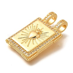 Pendentifs avec zircon cubiques à micro-pavés en laiton&nbsp;KK-U055-06B-01