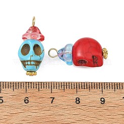 Pendentifs en turquoise synthétiques teints&nbsp;PALLOY-JF06014