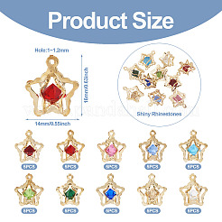 50шт 10 цвета подвески со стразами IFIN-TA0001-53