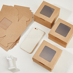 Квадратные подарочные коробки для хранения крафт-бумаги CON-WH0095-81A-01