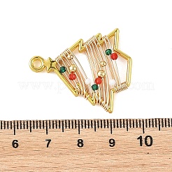 Pendentifs de Noël en alliage de zinc et perles de verre&nbsp;PALLOY-TA00441