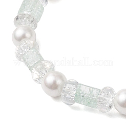 Браслеты из хрустального стекла и ракушек с бисером и бусинами из жемчуга для женщин&nbsp;BJEW-JB12384-03