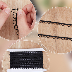 10 ярд полиэстеровой плетеной отделки с эластичными петлями для пуговиц&nbsp;EC-WR0001-02A