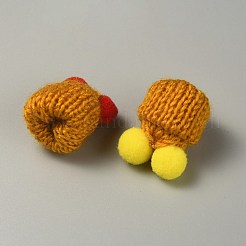 Häkel-Minimütze aus Wolle mit doppeltem Bommelball&nbsp;DIY-WH0032-56H