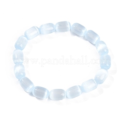 Bracelets extensibles en perles de colonne de sélénite naturelle teintée pour femmes&nbsp;BJEW-I312-05A