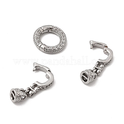 Micro pavé di ottone trasparente cubic zirconia piegato su fermagli&nbsp;KK-B189-01P