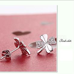 Серьги-гвоздики из четырехлистного клевера EJEW-EE0001-231