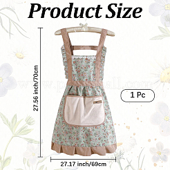 Ärmellose Schürze aus Polyester mit Blumenmuster&nbsp;AJEW-WH20080-46C