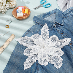 Цветы из полиэстера и смолы для аксессуаров одежды&nbsp;DIY-WH0037-48A-01