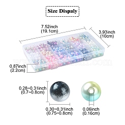 540 шт. 18 стиля радужные бусины из абс-пластика и акрила с имитацией жемчуга DIY-YW0008-08