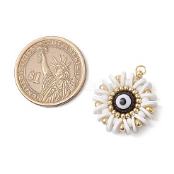 Круглые подвески из полимерной глины и стекла ручной работы с эффектом сглаза&nbsp;PALLOY-MZ00638-01