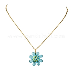 Подвеска-цветок из стекла NJEW-MZ00119-05