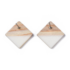 Undurchsichtige Ohrstecker aus Harz und Holz&nbsp;EJEW-N017-005A-B06