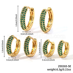 Элегантные серьги-кольца с паве из латуни и кубическими цирконами GU7152-3