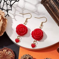 Серьги с подвесками из смолы EJEW-JE06014