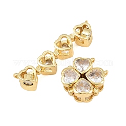 Ciondoli con connettori e maglie magnetiche in ottone con pavé di zirconi cubici trasparenti.&nbsp;CU-CBA48B8-02G