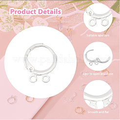 40 шт. 2-цветная фурнитура для сережек-колец с 2 отверстиями из экологически чистой латуни с покрытием KK-FH0006-63