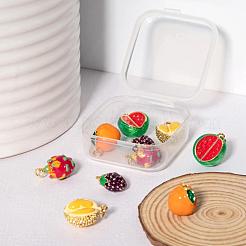 10шт 5 стиля фруктовые темы латунные эмалевые подвески KK-LS0001-32