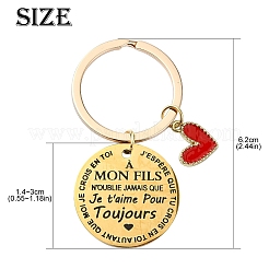 Брелок из эмалевого сплава со стразами и нержавеющей сталью 201 KEYC-YW00101-01