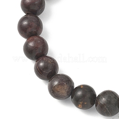 Круглые эластичные браслеты из натуральной яшмы Пикассо с бусинами&nbsp;BJEW-JB12637